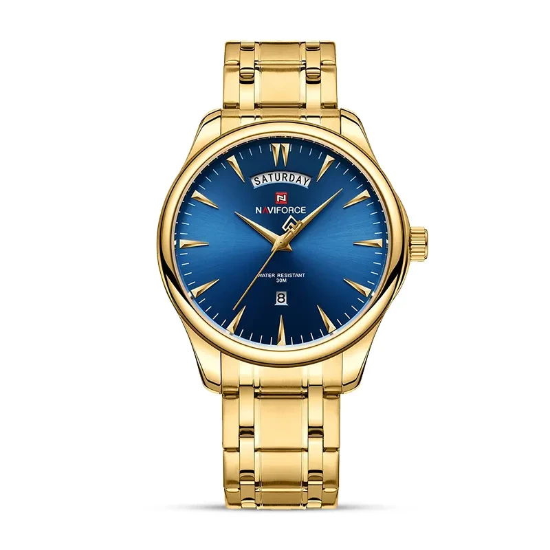 Naviforce NF9213 Blue Dial Gold-tone Men's Watch